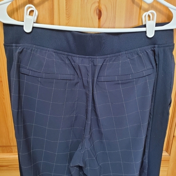 ATHLETA BROOKLYN TEXTURED ANKLE PANT NAVY BLUE WINDOW PANE PULL ON WOMEN SIZE 10 - Picture 6 of 16